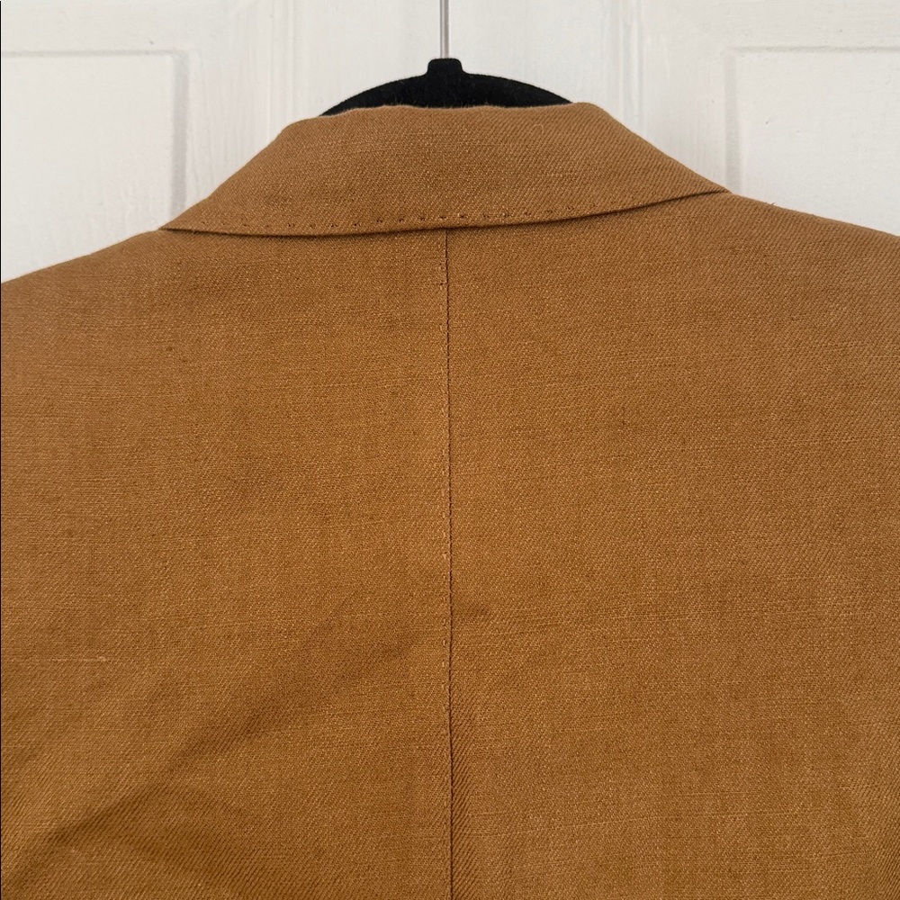 Massimo Dutti Linen Tan Single-Button Blazer - Picture 5 of 7